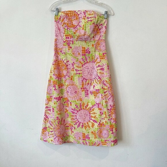 Lilly Pulitzer 8 Strapless Mosaic Sun Salute Dress - Picture 1 of 6